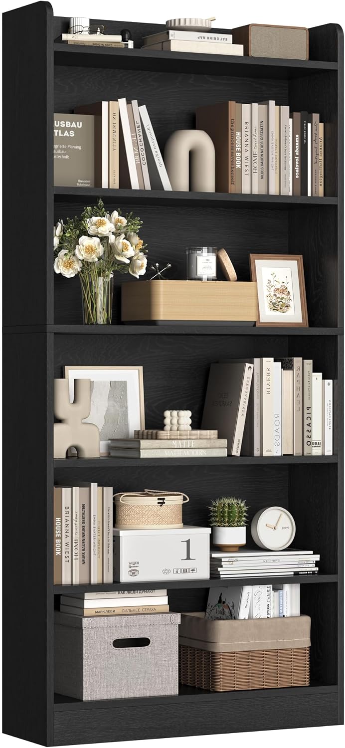 Yaheetech 6-Tier Open Bookcase and Bookshelf, Modern Simple Floor Standing Di...
