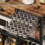 YATINEY Bakers Rack with Storage, 5-Tier Coffee Bar Station with Drawer, Kitchen Coffee Stand with Pod Drawer Holder, for Living Room, Home Cafe, Kitchen, Rustic Brown KF60BRY1