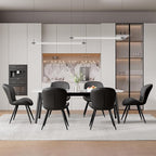 Nalupatio Dining Chairs Set of 2, Modern Dining Room Chairs Comfy Backrest Thick Upholstered Kitchen Chairs 19IN Height with Metal Legs Black