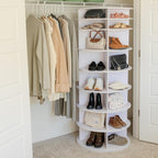 Rotating Shoe Rack Tower 360-32 Pair, 8 tiers, Reachable Spinning Shoe Rack Tower. Rotating Storage Tower, Bookshelf, handbag holder (8 Tier Standard Size) 5ft, 3in.