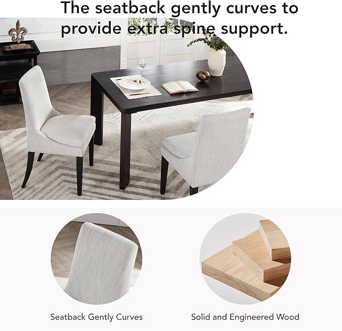 Upholstered Dining Chairs Modern Sidechair Performance Fabric High Back Armle...