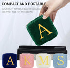 Parima Sister Gifts - Gifts for Sister, Sister Gifts From Sister, Birthday Gifts for Sister, Sister In Law Gifts, Plush Velvet Emerald-Green Jewelry Box Travel Jewelry Case - Letter L, Green