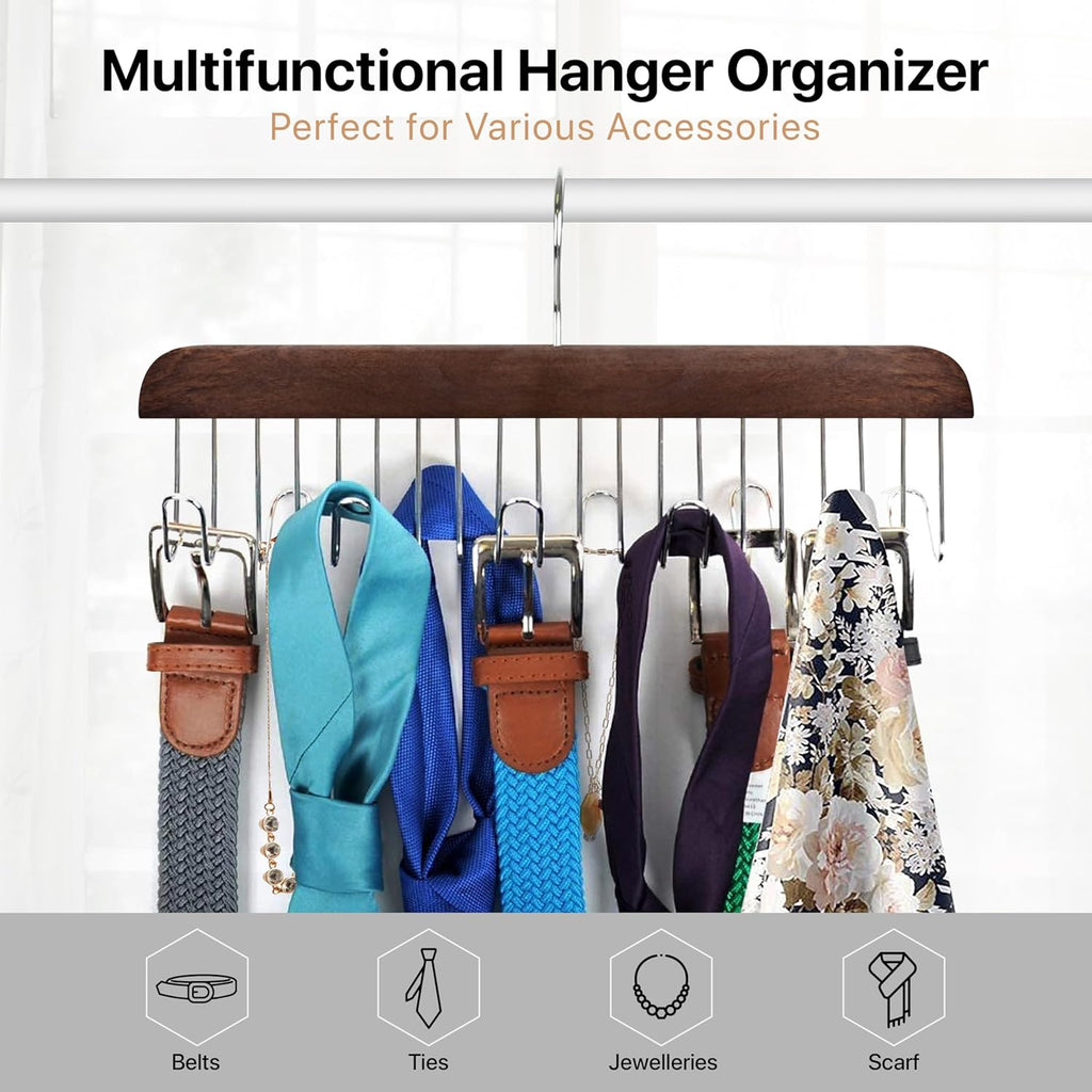Umo Lorenzo Belt Hanger for Closet - Accessories Organizer Rack for Belts, Ties, and Scarves