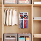 Tie Rack Wall Mounted, Adjustable Angle Tie Organizer for 60 Ties & Scarves | Holds up to 60 Ties, 10 Angle Slots, Wall-Mounted Easy Installation, Long-Lasting Design