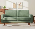 Vesgantti 68" Loveseat Sofa - Green, Comfy Corduroy with Spring Cushion, Solid Wood Frame, Modern Deep Seat, Bedroom & Living Room, Office Couch