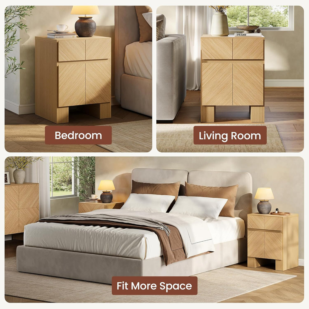 ModernMate 23.5" Tall Modern Nightstand, Wood Bedside Table with Drawer,...