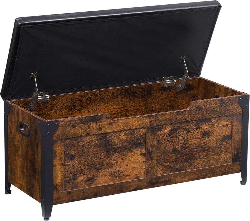 GAOMON 39.4" Storage Chest, Storage Bench with Safety Hinge | Farmhouse ...