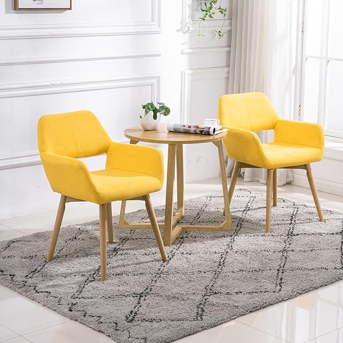 Mid Century Modern Dining Chairs Set of 2 & 4 & 6 Comfy Accent Chair ...
