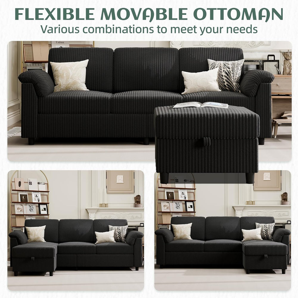 Vongrasig 79" Convertible Sectional Couch for Living Room, Modular L Sha...