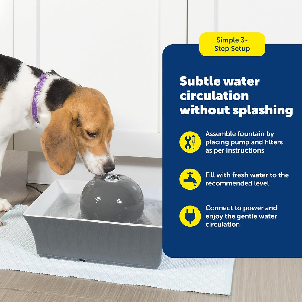 PetSafe Drinkwell Ceramic Pet Water Fountain, Cats & Dogs, Quiet, 70 oz