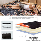 MAXYOYO Japanese Floor Mattress Futon Mattress, 4" Thicken Tatami Mat Sleeping Pad Foldable Roll Up Mat Boys Girls Dormitory Pad Kids Floor Lounger Pillow Bed, Charcoal Grey, Queen Size