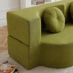75" Convertible Folding Sofa Bed, 2-in-1 Full Size Floor Boneless Couch Bed, Loveseat sleeper Couch, Memory Foam Floor Sofa Sleeper SofaBed, Small couches for small spaces, No Assembly (Green)