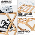 Vertical Narrow Shoe Rack, 8 Tier Portable Folding Shoe Storage Rack, Without Installation Free Standing Shoe Rack for Corridors, Bedrooms Living Room Corner and Small Spaces