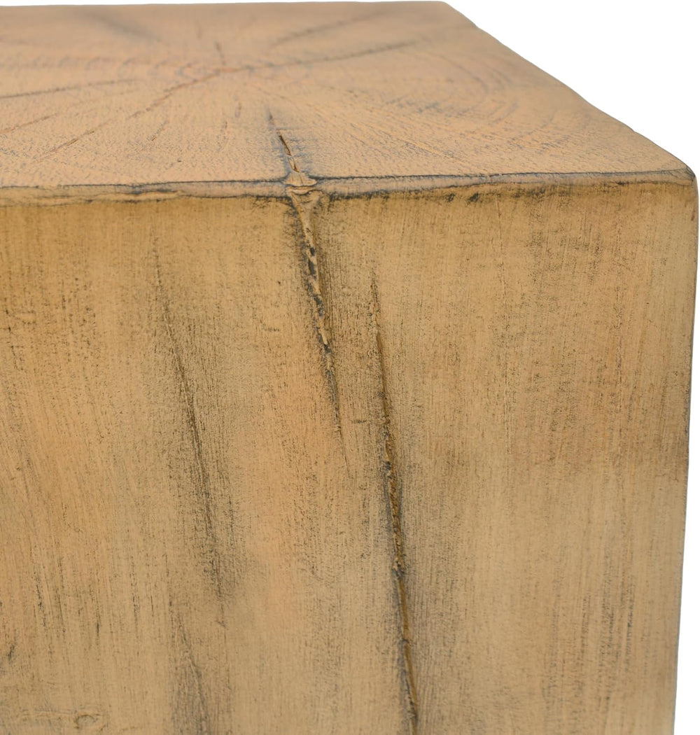 27.75" Tall End Table, Square Wood-Look Column for Indoor & Outdoor ...