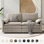 Vesgantti 74" Loveseat Sofa for Living Room, Comfy Cloud Couch Deep Seat Chenille Modern 2 Seater Small Sofa with Armrest Pillow, Easy Assembly for Small Spaces, Light Brown