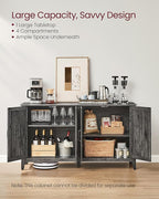 VASAGLE LIRY Collection - Storage Cabinet, Buffet Cabinet, Sideboard, Credenza, with Adjustable Shelves, for Living Room, Entryway, Antique Charcoal ULSC381T04