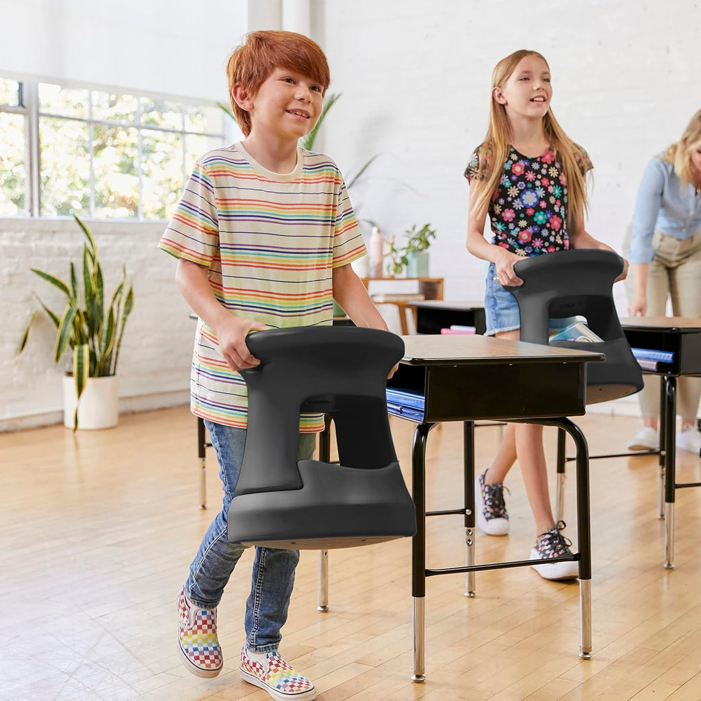 ECR4Kids Active Storage Wobble Stool, 15in Seat Height, Children's Furniture, Black