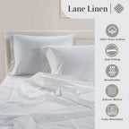 LANE LINEN Pillow Case Covers King, Set of 2, 100% Egyptian Cotton Sateen, Soft Cool & Smooth 1000 Thread Count Pillow Cases - Swiss Dot - White
