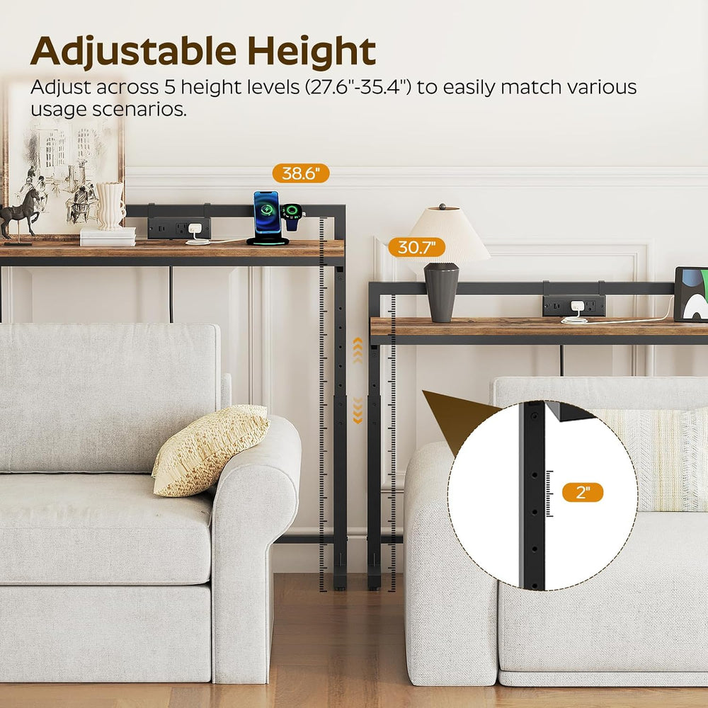 YATINEY 78.7'' Narrow Console Table with Adjustable Height (27.6'...