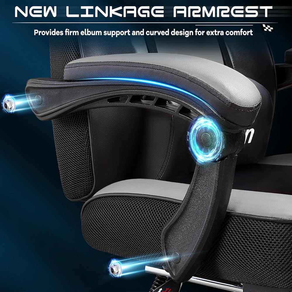 Gaming Chair for Adult, Computer Chair with Footrest Video Game Chair Big and...
