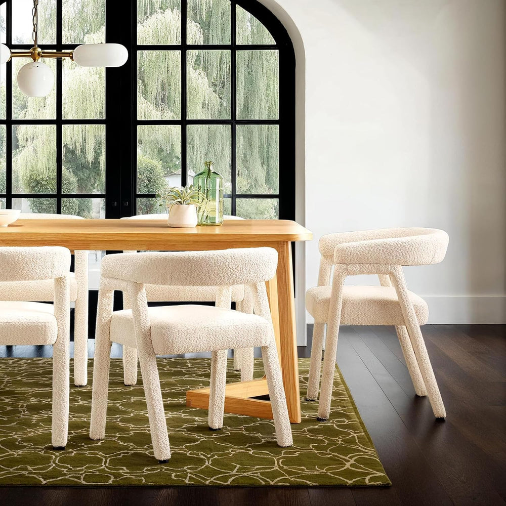 Walker Edison Ezra Modern Solid Wood Rounded Back Dining Chair - Natural (Set...
