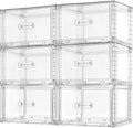 Vtopmart 6 Pack 18QT Clear Stackable Storage Drawers,Easily Assemble Closet Organizers,Plastic Storage Bins for Bathroom,Cabinet,Kitchen Pantry,Under Sink Organization(Medium)