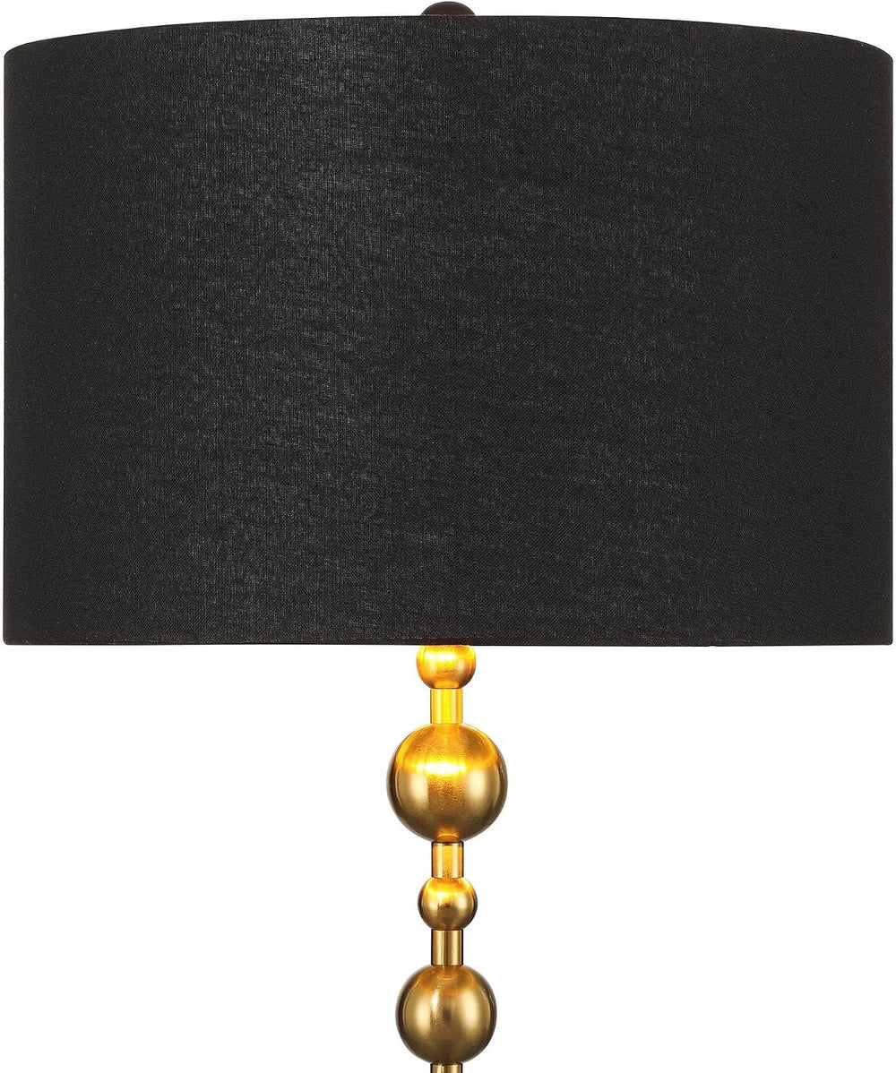 Possini Euro Design Harlowe 63" Tall Black and Gold Floor Lamp Living Room