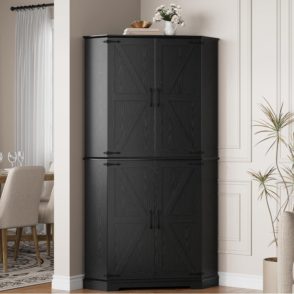 IRONCK Corner Cabinet, 72" Kitchen Pantry Cabinet, 6-Tier Freestanding F...