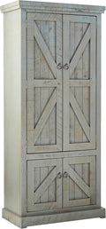 American Heartland Rustic Double Door Pantry, Rustic Dark Blue