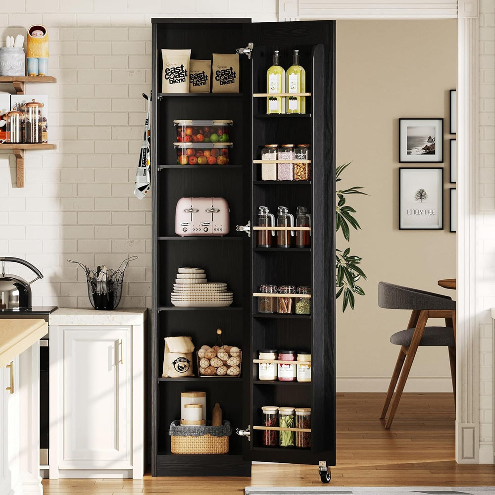 IRONCK Narrow Kitchen Pantry Storage Cabinet, 72" Slim Single Door with ...