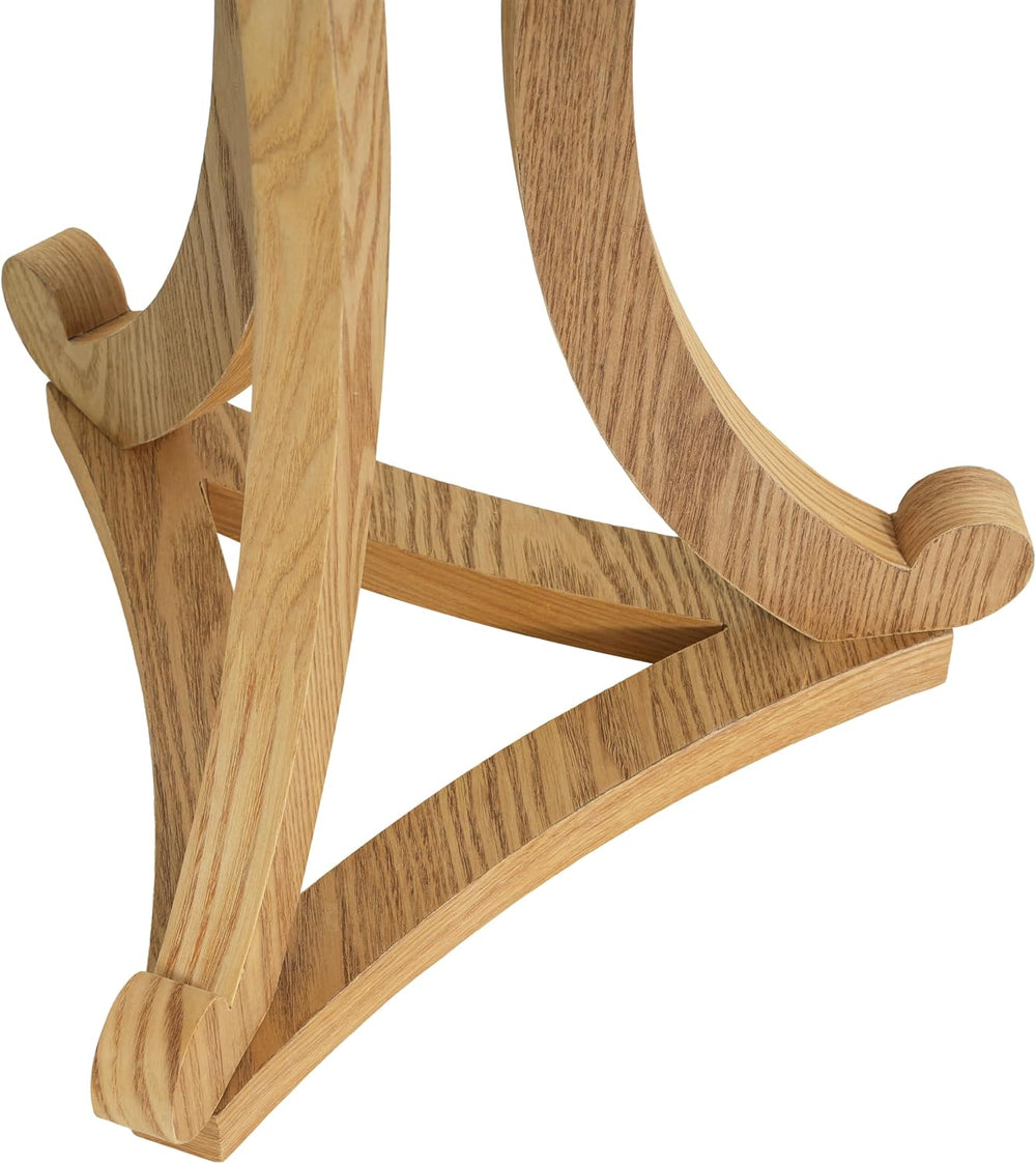 Christopher Knight Home Isele Wood Accent Table with Round Slatted Top Design...