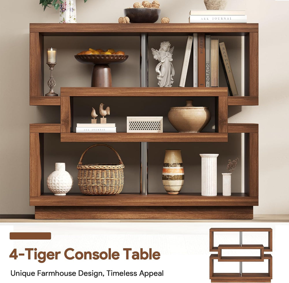 knoworld 40" Console Table for Entrayway, Farmhouse Entry Table with 4 T...