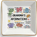 Grandma Gifts from Grandchildren, Funny Mothers Day Gifts for Grandma Nana Gigi, Ceramic Trinket Dish Birthday Gift for Grandmother, 4 Inch Square Ring Dish Jewelry Tray for Bedside Nightstand