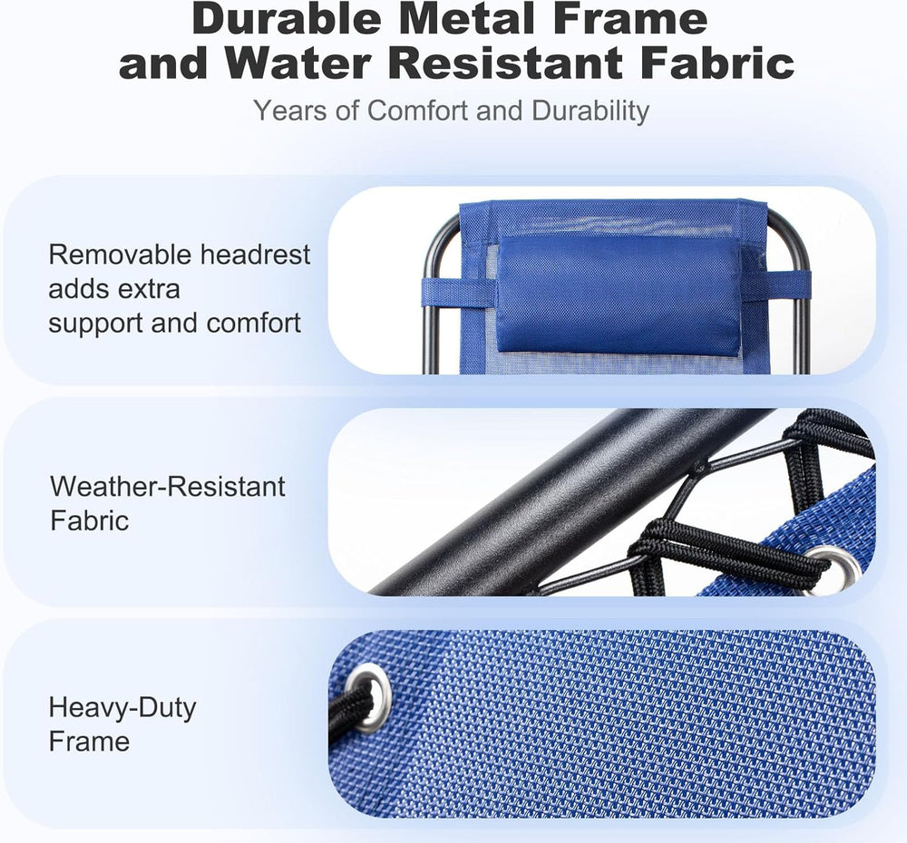 Nazhura Set of 2 Relaxing Recliners Patio Chairs Adjustable Steel Mesh Zero G...