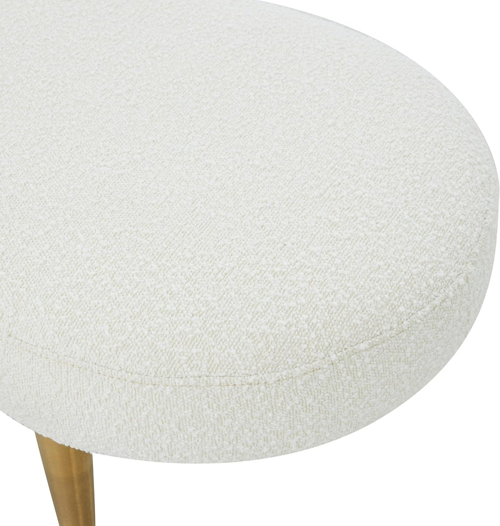 SAFAVIEH Couture Collection Corinna Glam Ivory Boucle/Gold Leg Oval Bench