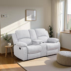Recliner Sofa Set Couches for Living Room Chair Line Fabric Living Room Furniture Sets, Adjusted Loveseat Reclining Couch Furniture Sofa Set for Theater Seating, Grey White