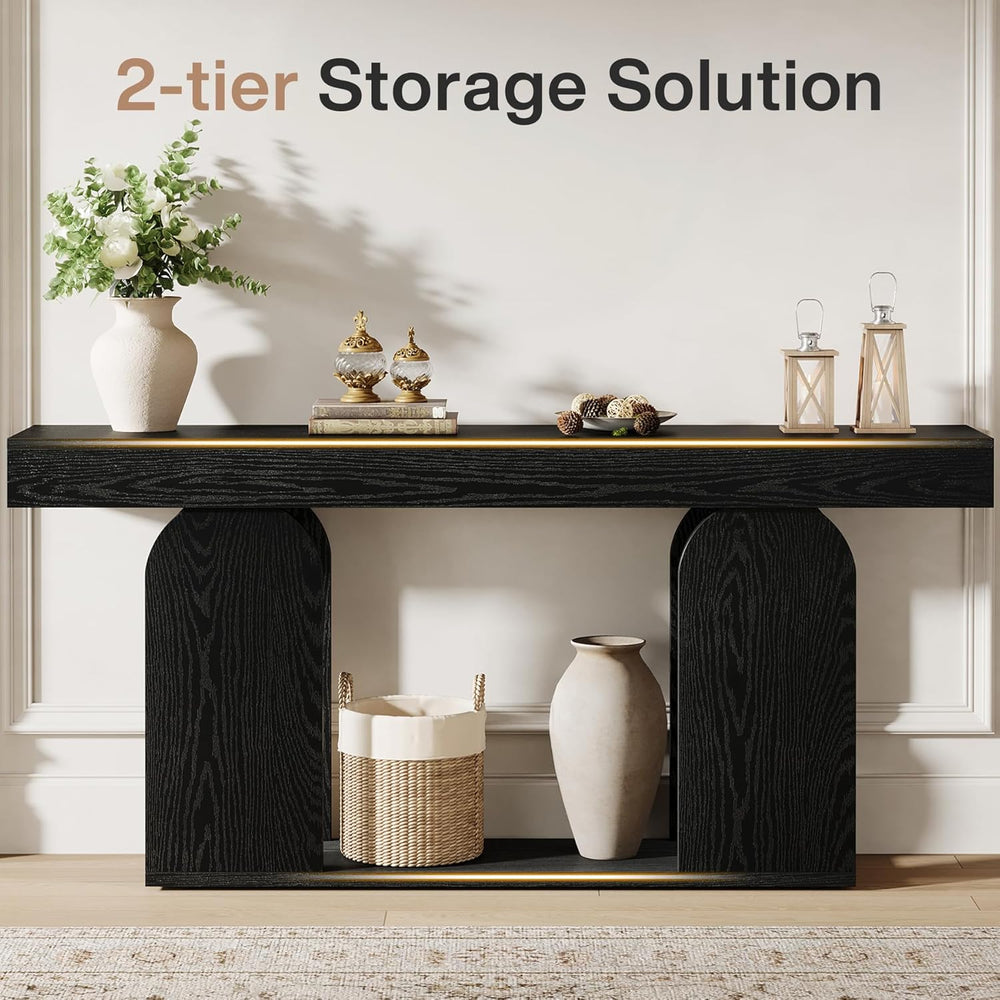 Tribesigns Farmhouse Wood Console Table, 70.9-Inch Entryway Accent Table with...