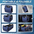 Deosk Car Trunk Organizer for SUV, Car Organizers and Storage with 6 Pocket, Car Accessories for Women/Men 50L Waterproof Polyester Trunk Organizer(Medium, Dark Blue)