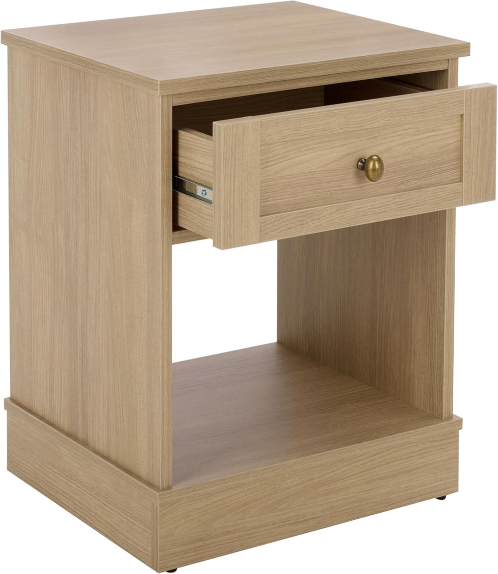 SAFAVIEH Home Collection – Shafa 1-Drawer 1-Shelf Side Table, Natural Finish ...