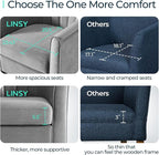 LINSY Accent Chair with Ottoman, Modern Armchair Comfy Barrel Reading Chair with Footrest for Living Room Bedroom Reading Room, Velvet, Light Grey