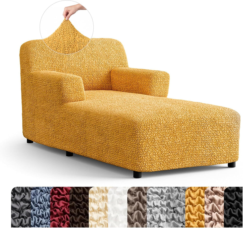 PAULATO Stretch Chaise Lounge Slipcover 1-Piece Non-Slip – Soft Elastic Loung...