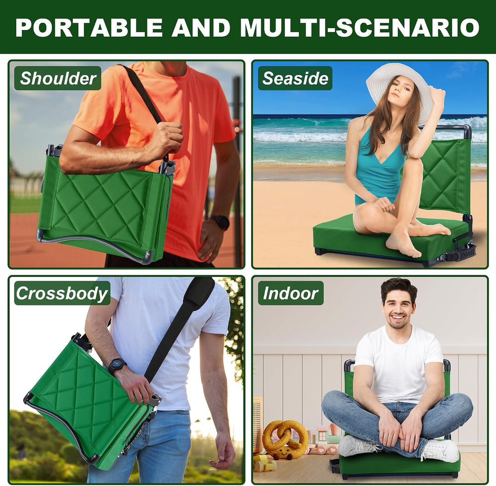 Stadium Seats with Back Support Cushion, Folding Stadium Seats for Bleachers ...