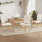 Wooden Dining Chairs Set of 2, Dining Room Chairs with Wood Legs, Cloud-Like Cushion & Reinforcement Structure Design for Kitchen/Living Room/Restaurant, Easy Assembly