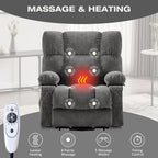 Power Lift Recliner Chair for Elderly with Vibration Massage and Lumbar Heating, Electric Lift Recliner Sofa with USB Charging Port and Side Pocket, Adjustable Lift Chair for Living Room Comfort