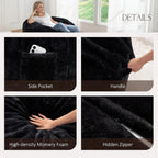 ZurNesfure Bean Bag Chair for Adults, 3FT Giant Bean Bag with Filler & Machine Washable Cover, Fluffy Bean Bag Chairs Oversized Beanbag Lounge Chair for Living Room, Bedroom Dorm (Black, Medium)