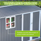 8x12 FT Outdoor Metal Storage Shed with Window & Floor Frame, Lockable Double Doors, Weatherproof Steel Tool Shed for Garden, Backyard, Lawn Equipment, and Patio Storage