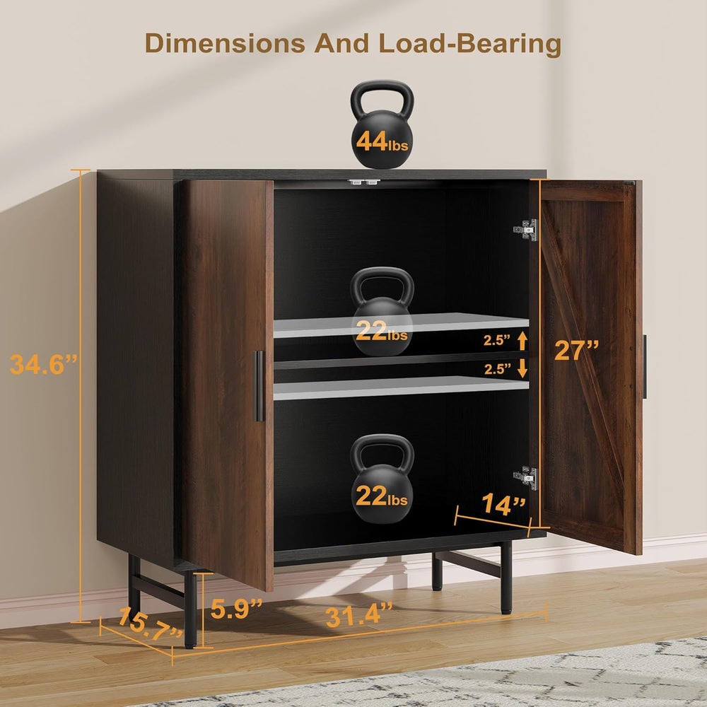 Sideboard Buffet Cabinet with Storage, Kitchen Storage Cabinet with Adjustabl...