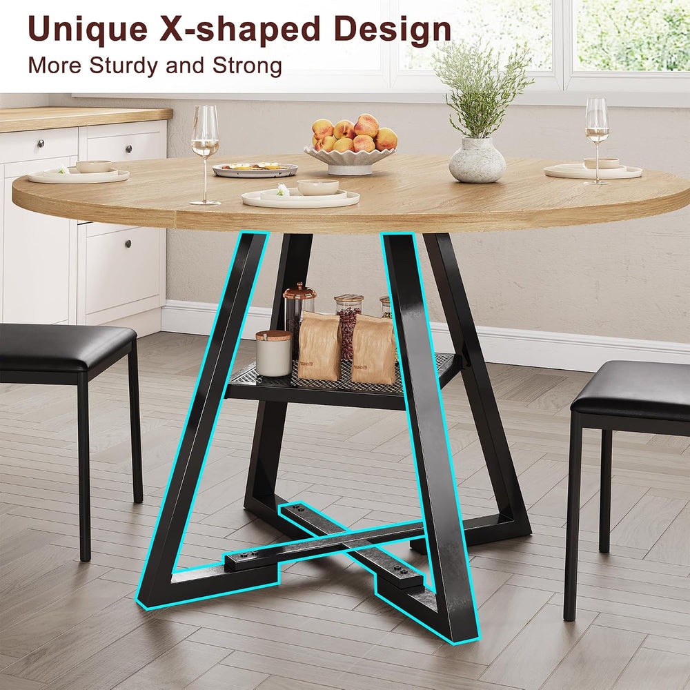 Jocoevol Round Dining Table,Kitchen Dining Room Circle Dinner Pedestal Table,...