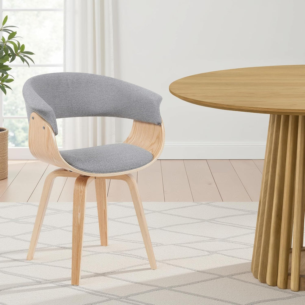 Armen Living Summer Mid-Century Upholstered Dining Chair in Grey and Patterne...
