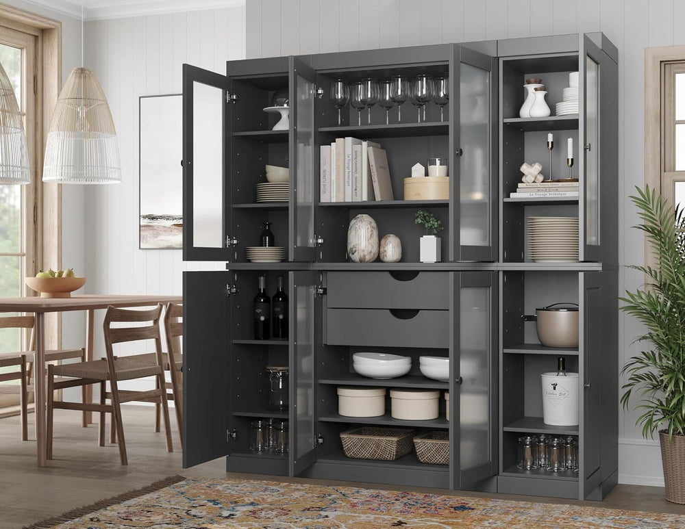 Palace Imports 100% Solid Wood 65"" Pantry China Cabinet with Raise...